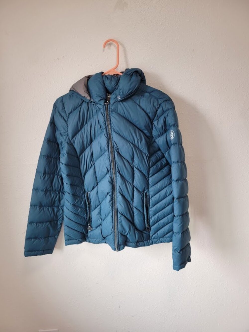 Michael Kors Women's Blue Packable Puffer Jacket Size Medium